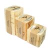 Persischer massiver Holz-Würfel-Teelichthalter Set aus 3 / Raghs Sama