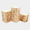 Persischer massiver Holz-Würfel-Teelichthalter Set aus 3 / Raghs Sama