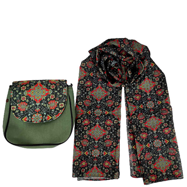 Bohemian Crossbody-Umhängetasche & Schal-Set mit Eslimi-Muster