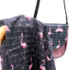 Bohemian Crossbody-Umhängetasche & Schal-Set mit Flamingo-Design