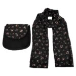 Bohemian Crossbody-Umhängetasche & Schal-Set mit Rosendesign