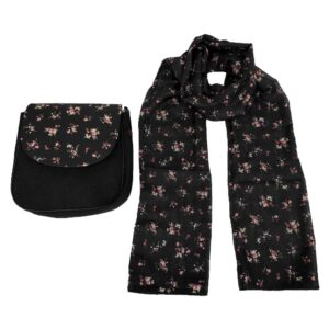 Bohemian Crossbody-Umhängetasche & Schal-Set mit Rosendesign