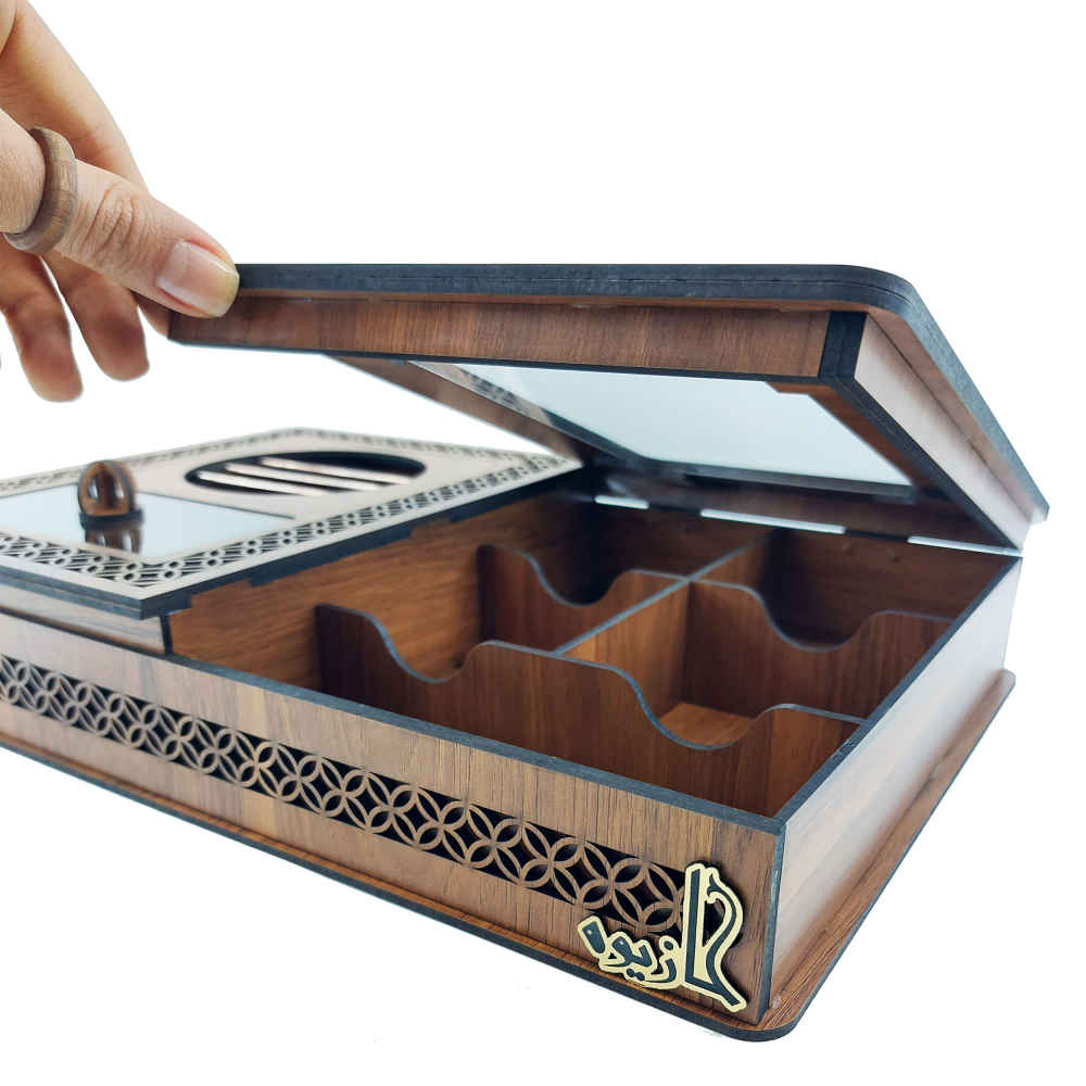 Holz-Teebeutelkästchen mit Teewärmer Afra