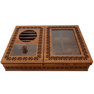 Holz-Teebeutel-Organizer-Box mit Wärmer Arnika