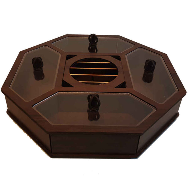 Holz-Teebeutelkästchen mit Teewärmer Delara