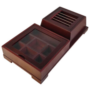 Holz-Teebeutel-Organizer-Box mit Wärmer Delsa