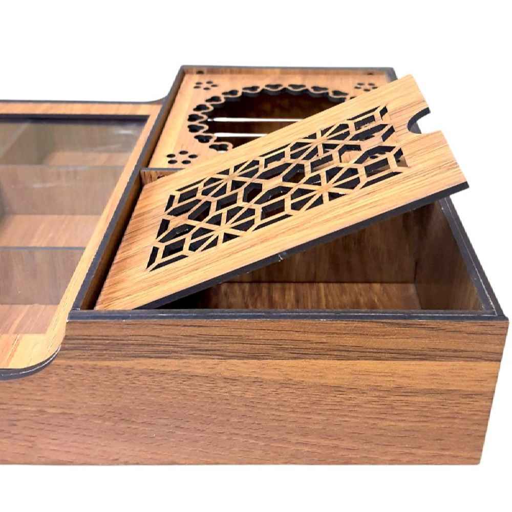 Holz-Teebeutelkästchen mit Teewärmer Maneli