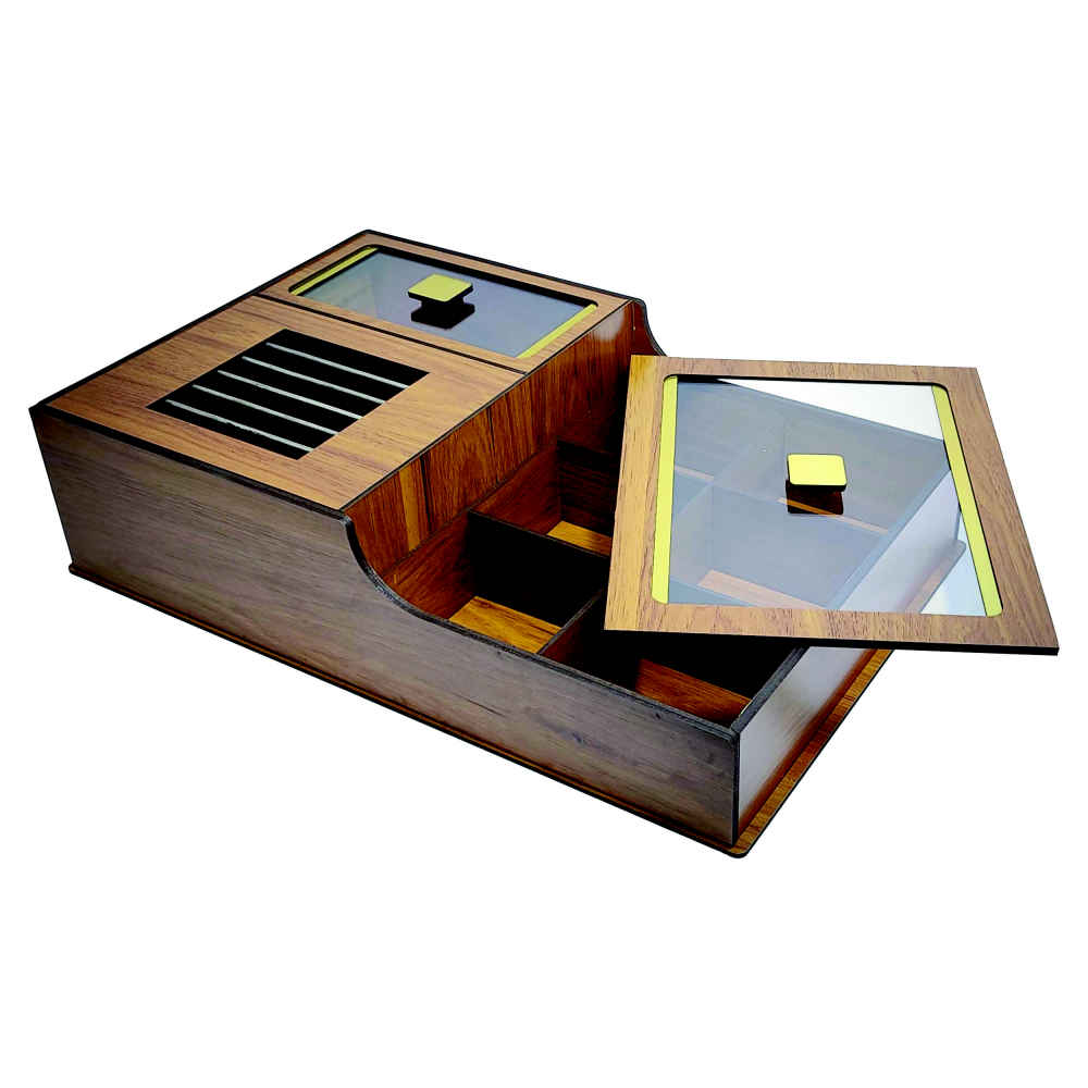 Holz-Teebeutelkästchen mit Teewärmer Negar