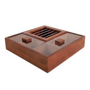 Holz-Teebeutel-Organizer-Box mit Wärmer Rasta