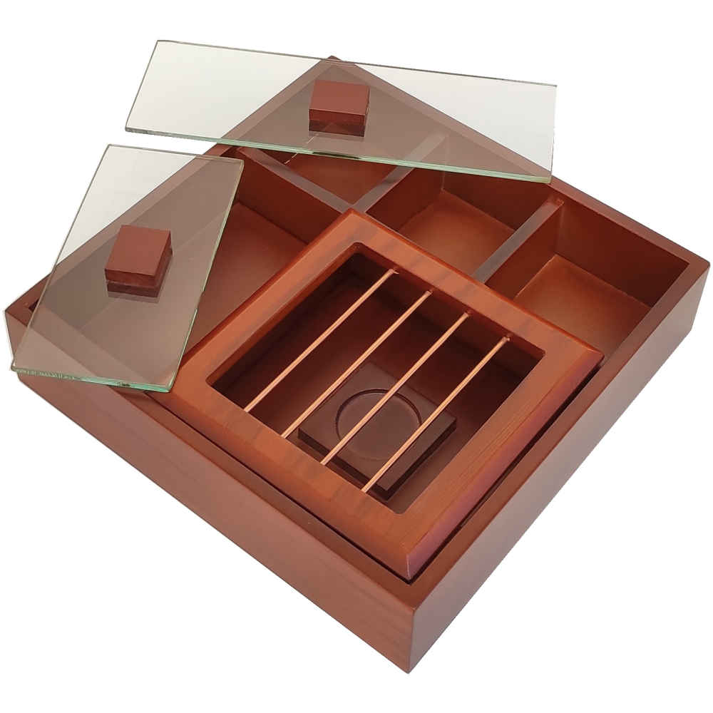 Holz-Teebeutelkästchen mit Teewärmer Rasta