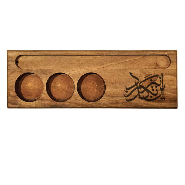 Rustikaler Holz-Teelichthalter Tischdeko Persischer Malakoot