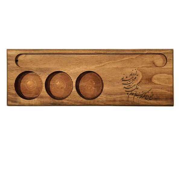 Rustikaler Holz-Teelichthalter Tischdeko Persischer Eshgh