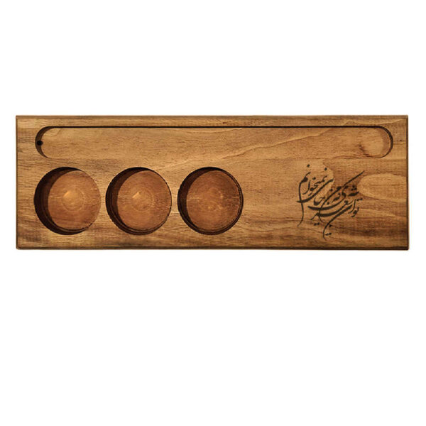 Rustikaler Holz-Teelichthalter Tischdeko Persischer Gedicht