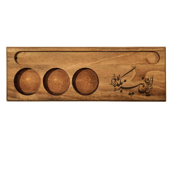 Rustikaler Holz-Teelichthalter Tischdeko Persischer Sher