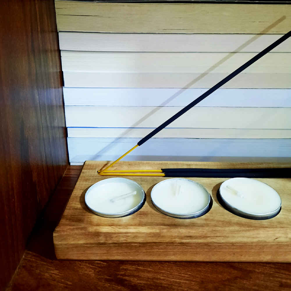 Rustikaler Holz-Teelichthalter Tischdekoration Persisch Van Yakad