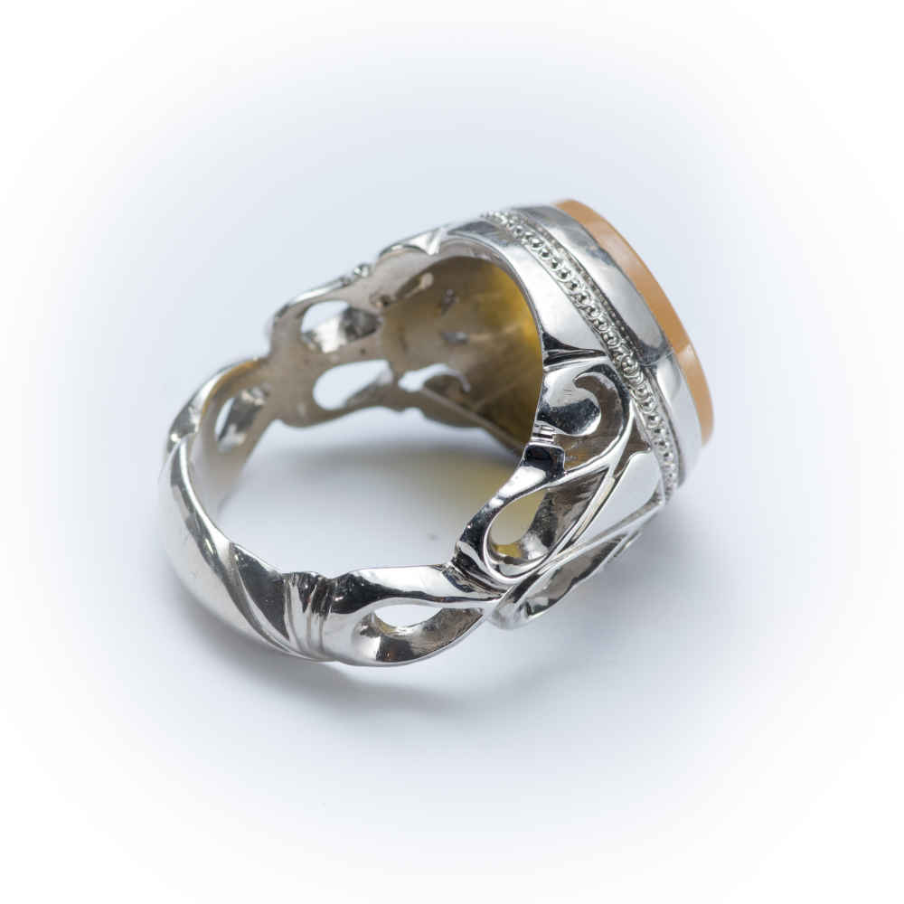 Islamischer jemenitischer Aqeeq-Silberring für Männer Al Ikhlas