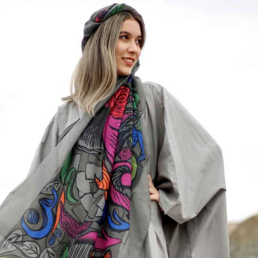 Persischer Bedruckter Schal Künstlerisch & Leicht Vojoud