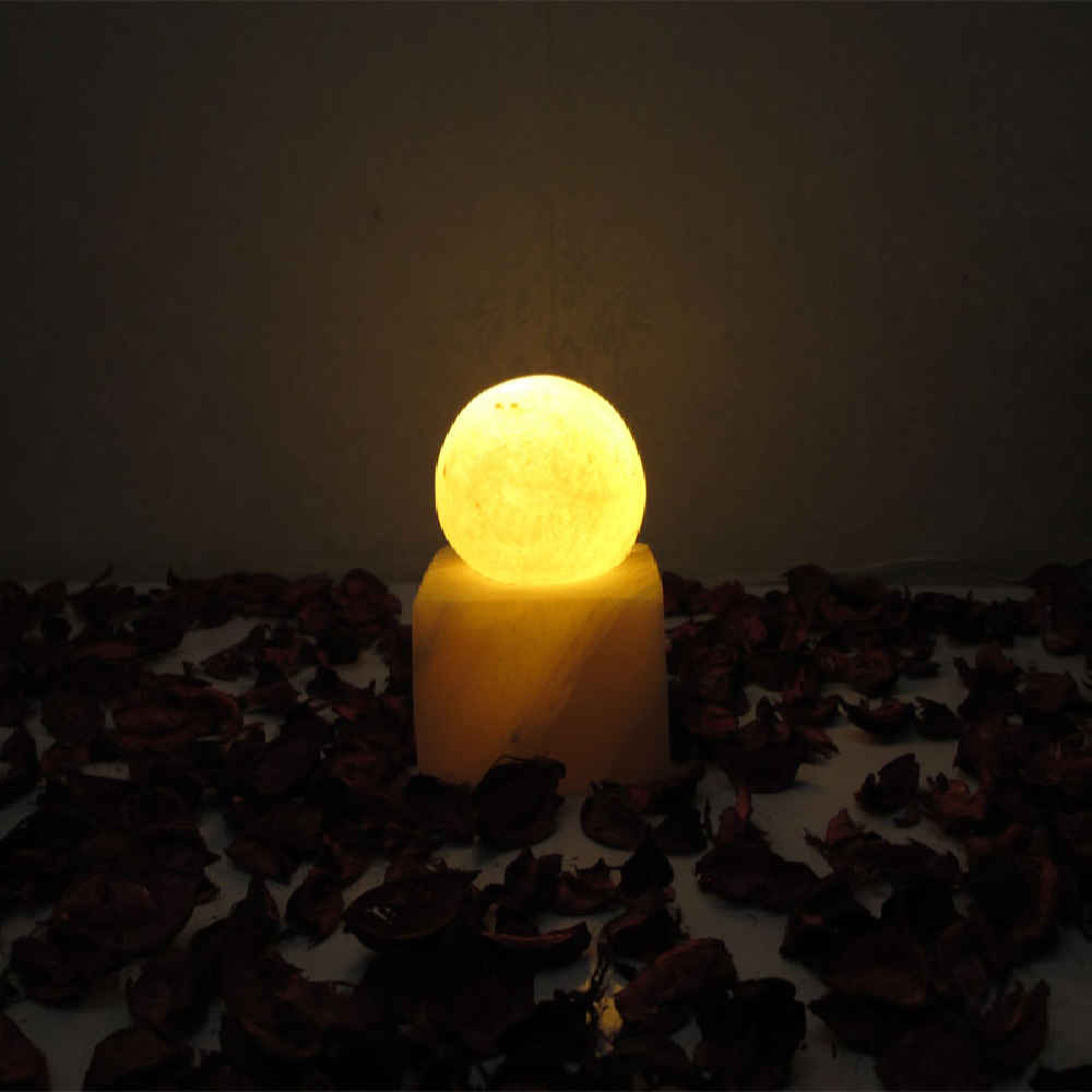 Persische Globus-Salzlampen – Handgefertigtes Design mit Würfelfuß