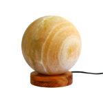 Persische Globus-Salzlampen – Handgefertigtes Design mit Holzfuß