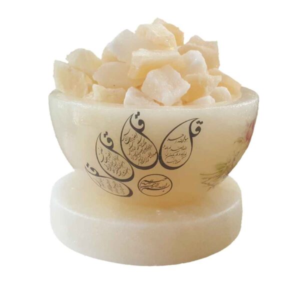 Islamische Schalen-Salzlampe, handgefertigt mit 4 Qul Surah Kalligrafie