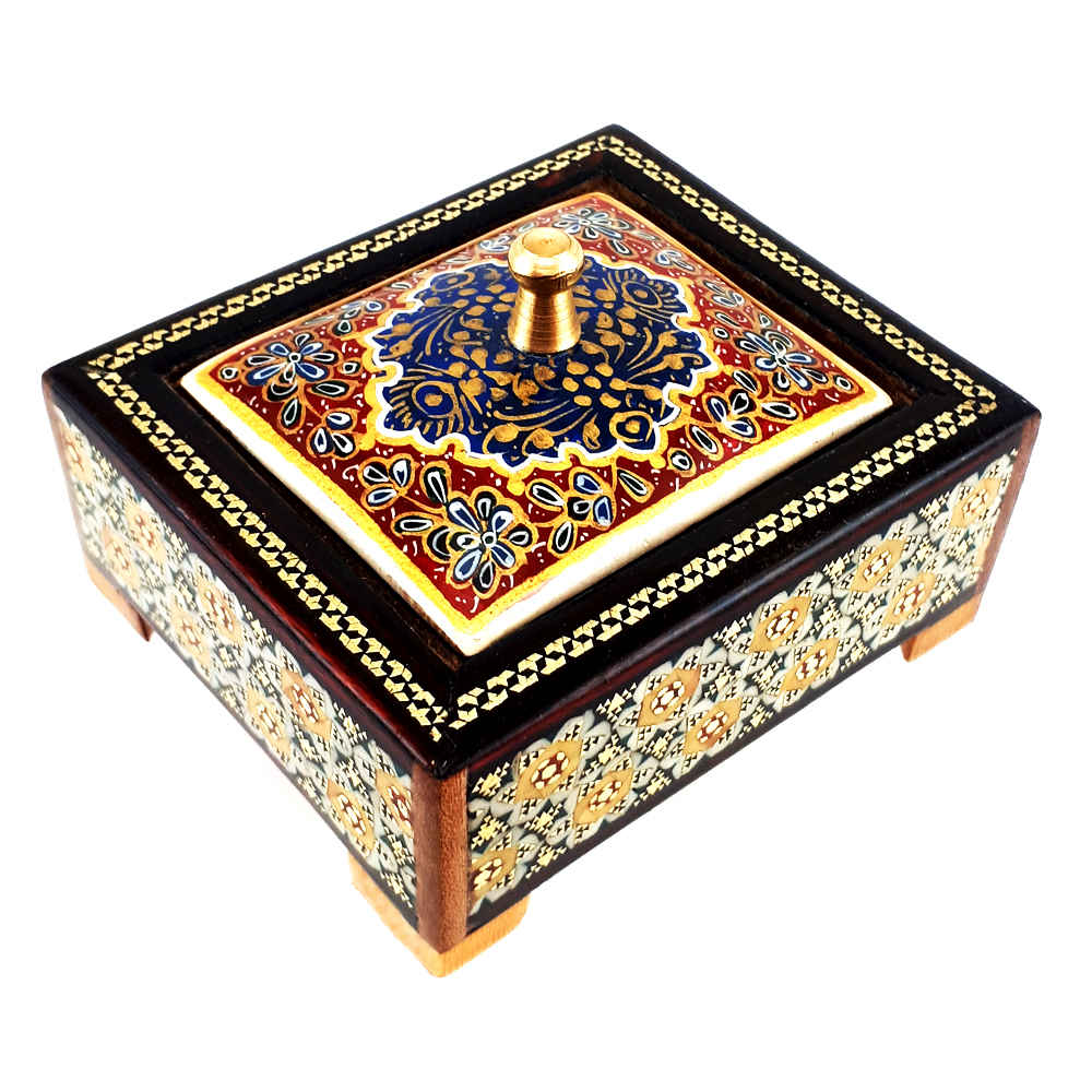 Handgefertigte Holz-Schmuckbox mit persischem Khatam-Design - Arsha