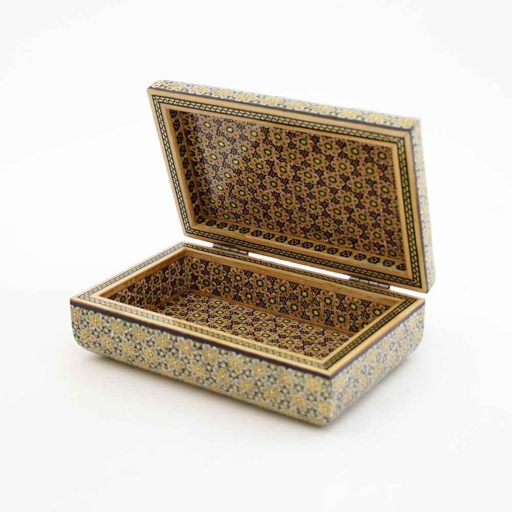 Handgefertigte Holz-Schmuckbox mit persischem Khatam-Design – Ayda