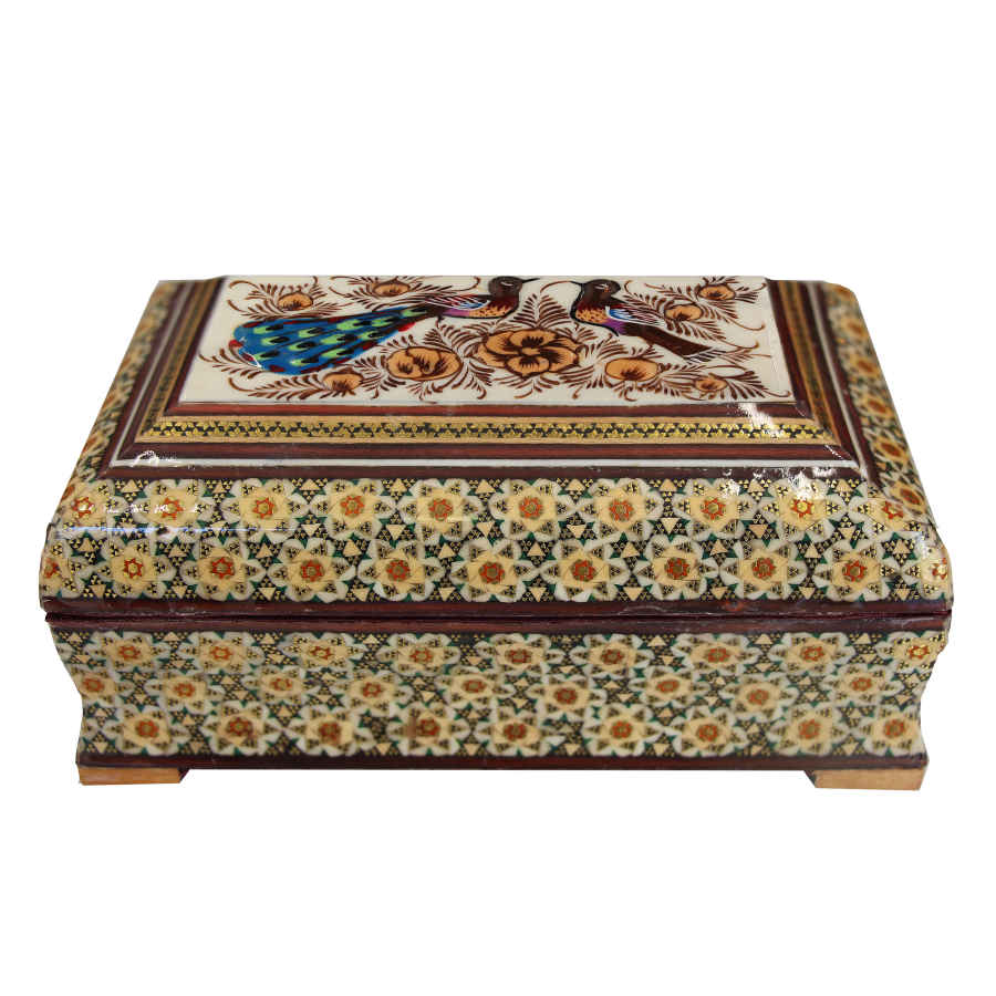 Handgefertigte Holz-Schmuckbox mit persischem Khatam-Design - Bina