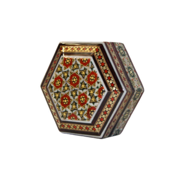 Handgefertigte Holz-Schmuckbox mit persischem Khatam-Design - Eslimi