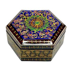Handgefertigte Holz-Schmuckbox mit persischem Khatam-Design – Hatam