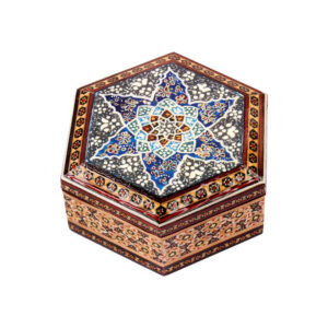 Handgefertigte Holz-Schmuckbox mit persischem Khatam-Design – Hoora
