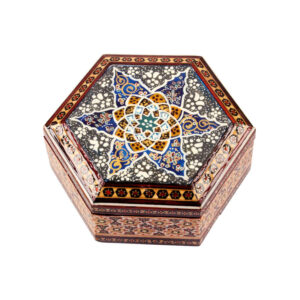 Handgefertigte Holz-Schmuckbox mit persischem Khatam-Design – Javan