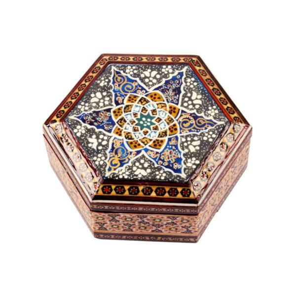 Handgefertigte Holz-Schmuckbox mit persischem Khatam-Design - Javan