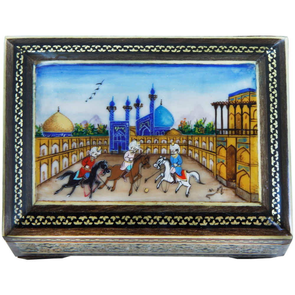 Handgefertigte Holz-Schmuckbox mit persischem Khatam-Design – Naghsh Jahan