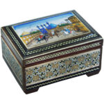 Handgefertigte Holz-Schmuckbox mit persischem Khatam-Design – Naghsh Jahan