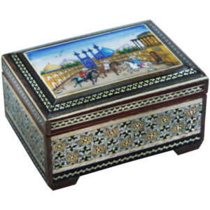Handgefertigte Holz-Schmuckbox mit persischem Khatam-Design – Naghsh Jahan