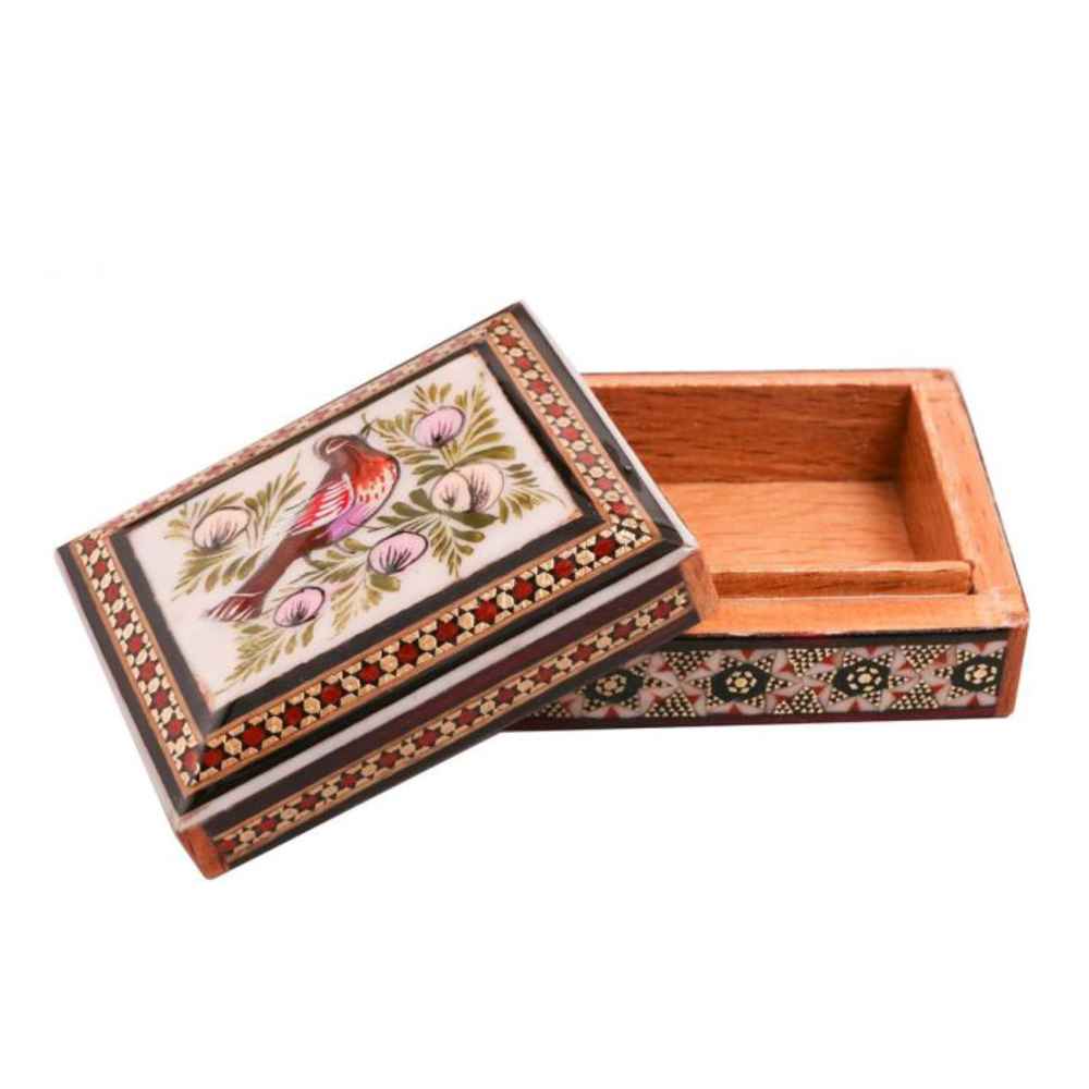 Handgefertigte Holz-Schmuckbox mit persischem Khatam-Design – Narges