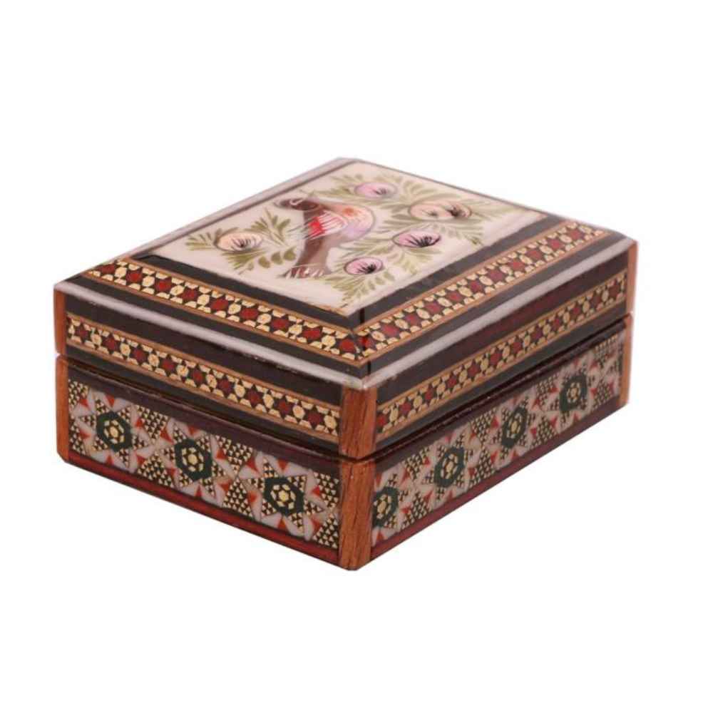 Handgefertigte Holz-Schmuckbox mit persischem Khatam-Design - Narges