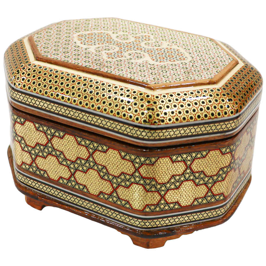 Handgefertigte Holz-Schmuckbox mit persischem Khatam-Design - Pegah