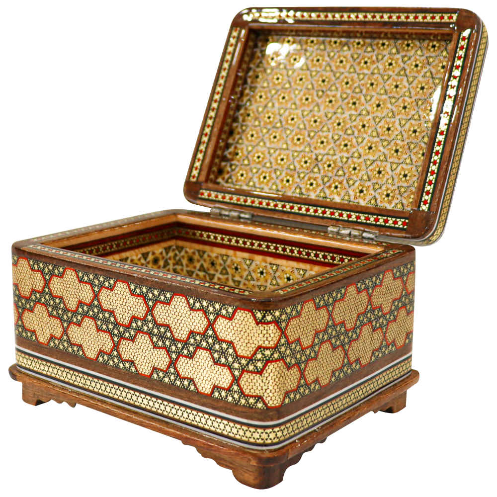 Handgefertigte Holz-Schmuckbox mit persischem Khatam-Design – Rana