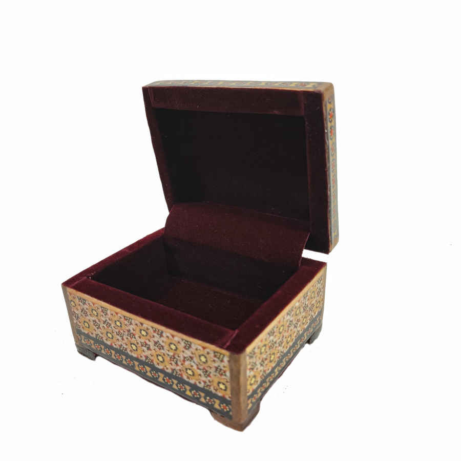 Handgefertigte Holz-Schmuckbox mit persischem Khatam-Design – Roshan