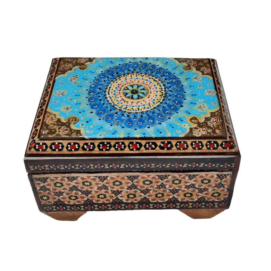 Handgefertigte Holz-Schmuckbox mit persischem Khatam-Design - Soraya