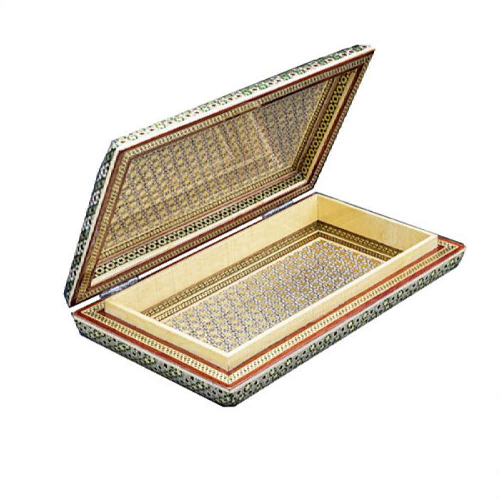 Handgefertigte Holz-Schmuckbox mit persischem Khatam-Design – Zhila