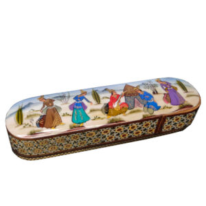 Holz-Bleistiftbox Handgefertigt mit persischer Khatamkari Kunst Mina