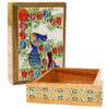 Holz-Visitenkartenbox inspiriert von persischer Khatamkari-Kunst Vögel