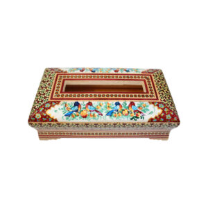 Handgefertigte persische Holz-Taschentuchbox – Khatamkari Arta