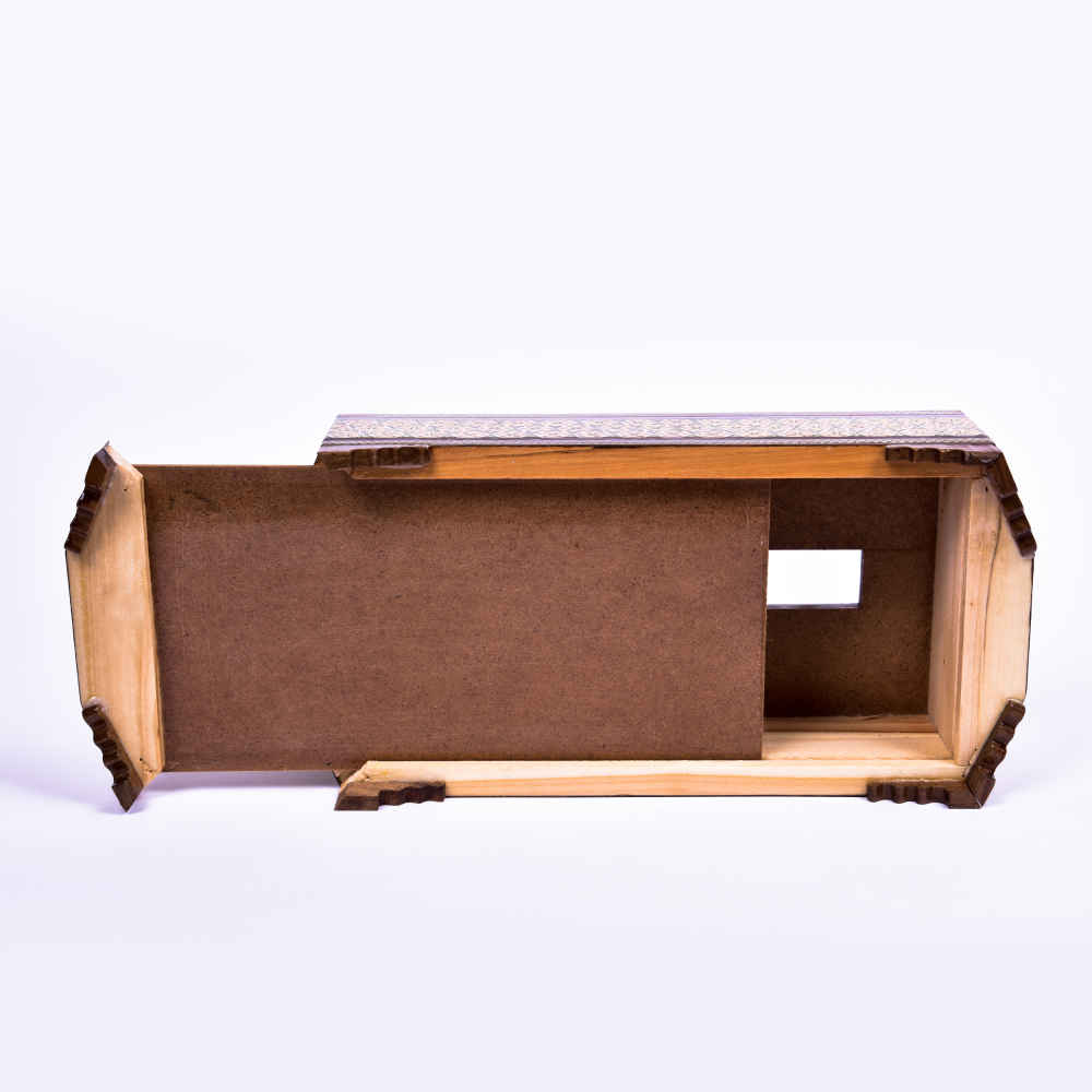 Handgefertigte persische Holz-Taschentuchbox – Khatamkari Borna