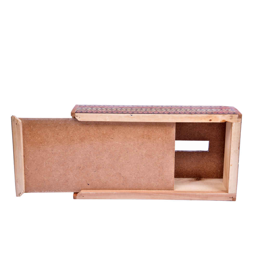 Handgefertigte persische Holz-Taschentuchbox – Khatamkari Chakavak