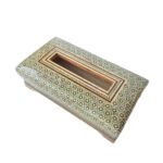 Handgefertigte persische Holz-Taschentuchbox – Khatamkari Jana