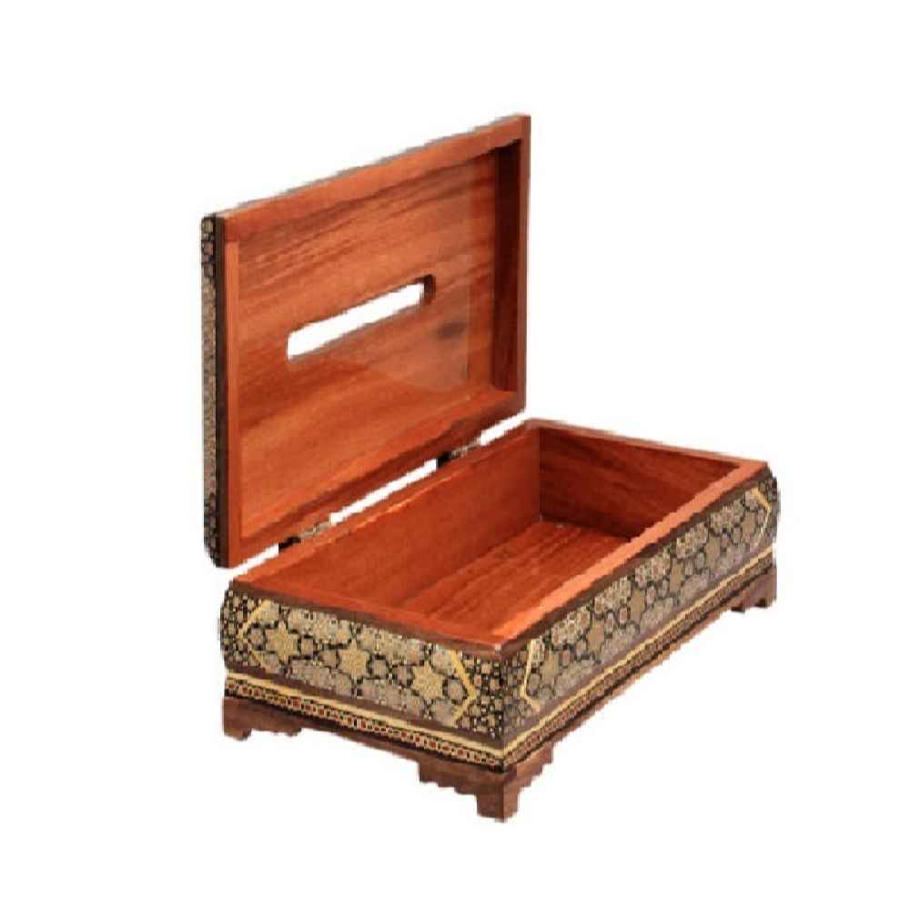 Handgefertigte persische Holz-Taschentuchbox – Khatamkari Shabnam