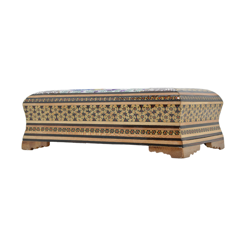 Handgefertigte persische Holz-Taschentuchbox – Khatamkari Sonati